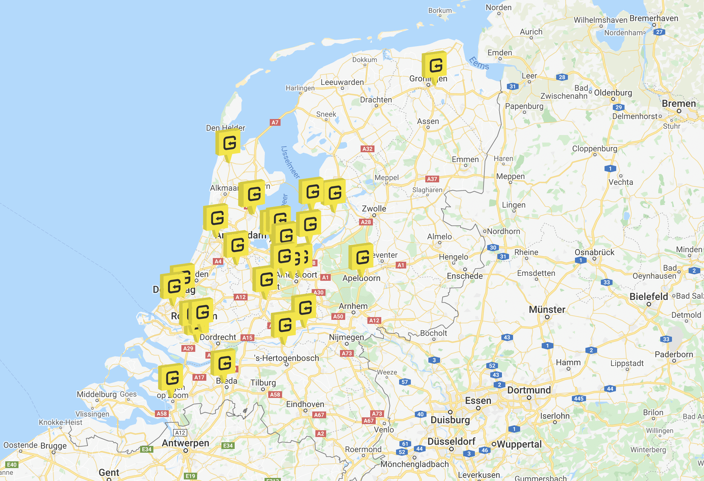 Locaties GaragePark in Nederland